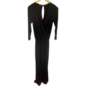 krisa Navy Blue Surplice Jumpsuit - size XS